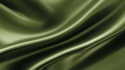 Fototapeta premium A close-up of smooth, flowing green fabric, showcasing its texture and sheen. Ideal for design or textile projects.