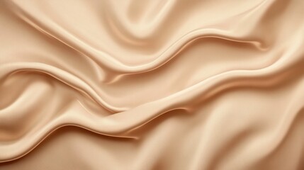Obraz premium A close-up of soft, flowing fabric in a warm beige hue, showcasing its smooth texture and elegant drape.