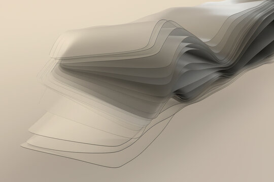 3D render of glass panels that behave as if they were fabric.