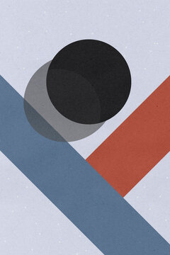 Abstract geometric illustration of a hockey puck and lines on ice