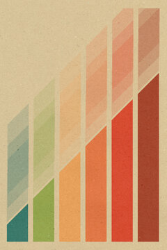 Retro striped abstract design with vintage pastel colors
