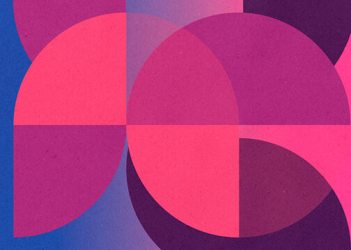 Colorful Bauhaus-style abstract geometric pattern illustration.