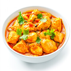 Chicken curry isolated on white background