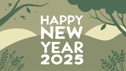 A Happy New Year 2025 graphic design.