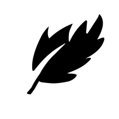 Hand drawn leaf silhouette 