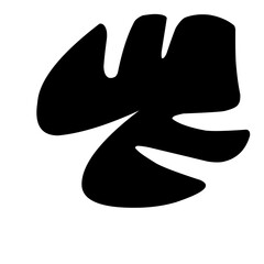 Hand drawn leaf silhouette 