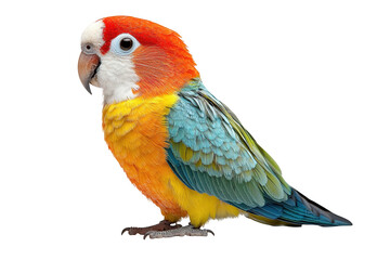 Obraz premium Side view of a parrot isolated on a clipped PNG transparent background