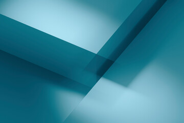 Soft teal light on geometric shapes for a calm atmosphere