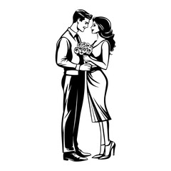 silhouette of a couple