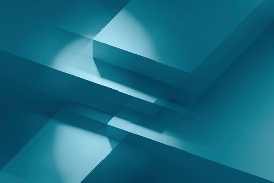 Abstract geometric design with soft teal illumination