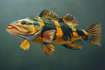 peacock bass with background