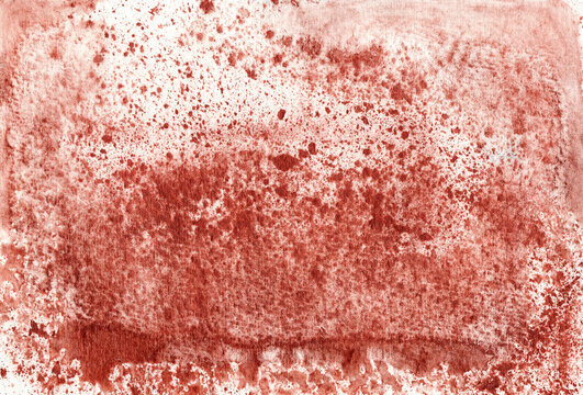 Rust-colored paint splatter abstract watercolor background