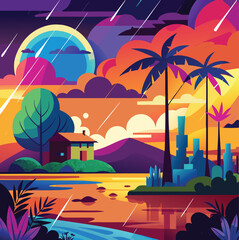 eye catching image of a vibrant illustraion