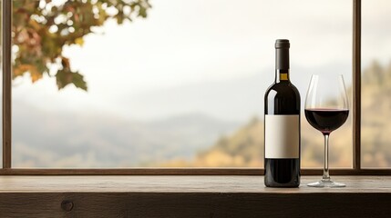 Fototapeta premium Elegant Red Wine by the Window