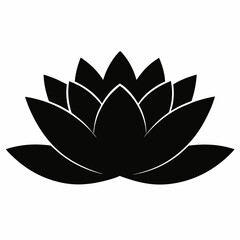 Black Silhouette of Water Lily