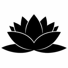 Black Silhouette of Water Lily