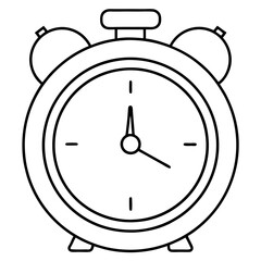 alarm clock icon line art icon sign silhouette vector illustration on white background