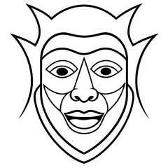 person with a mask line art icon sign silhouette vector illustration on white background