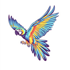 Obraz premium colorful flying parrot isolated on white backround