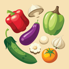 pattern with vegetables