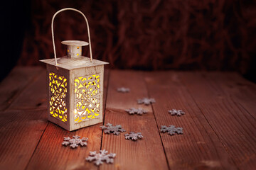 Christmas yellow lamp light background