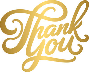 Thank you golden lettering