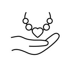 jewelry icon vector jewellery necklace sign 