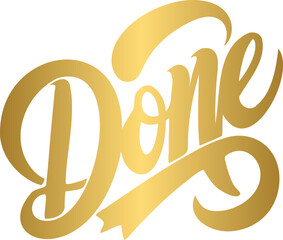 Done golden lettering