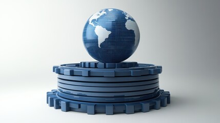 Globe Encased in Layers of Security and Data Streams