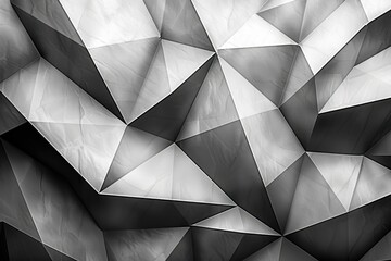 Obraz premium Abstract black and white low poly background.