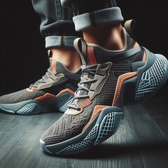 Athletic Shoes A high contrast image of athletic shoes highlight