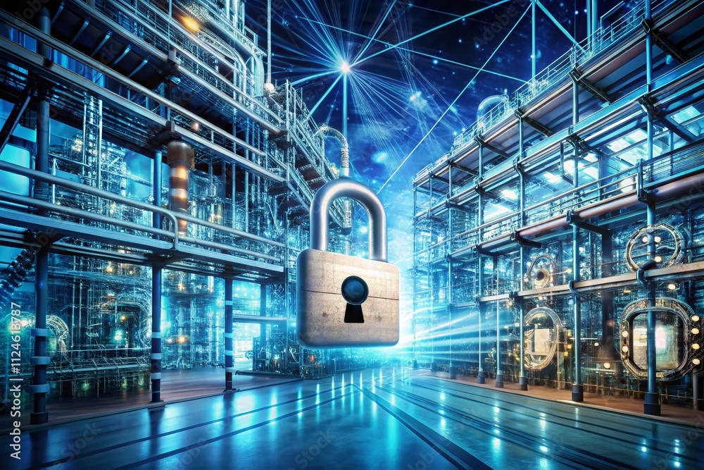 Poster advanced encryption technologies fortifying industrial network security for large-scale infrastructu