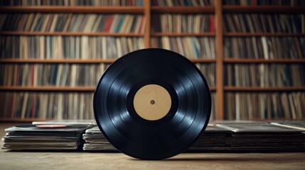 Classic Vinyl Records in Cozy Record Store