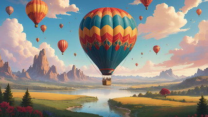 hot air balloon in the sky