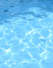 Obraz premium Blue water with ripples on the surface. Defocus blurred transparent blue colored clear calm water surface texture with splashes and bubbles. Water waves with shining pattern texture background, wate