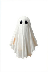 A white ghost with black eyes on a white background