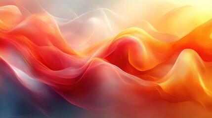 Obraz premium Abstract waves of color blending in warm hues.