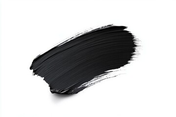 A black brush stroke on a white background