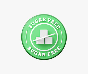 Sugar Free Badge 3D Illustration