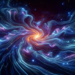 Obraz premium 163 Cosmic flows Currents holography transports viewers to the v