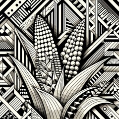 163 Geometric Corn Create an op art image of corn stalks using g