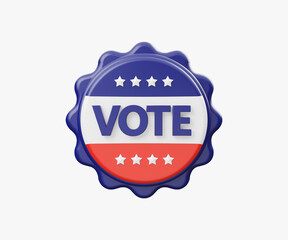 Vote Icon 3D Illustration.