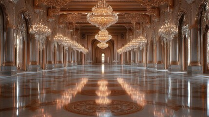 Fototapeta premium Majestic Ballroom: A Reflection of Opulence and Grandeur
