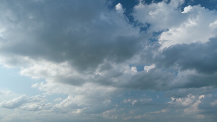Precipitation storm front. Beautiful rainy dark storm clouds. Heavy rain is coming. Timelapse.