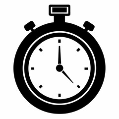 Black Silhouette Stopwatch Vector Design Illustration