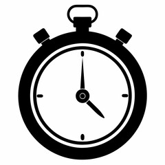 Black Silhouette Stopwatch Vector Design Illustration