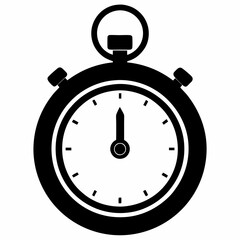 Black Silhouette Stopwatch Vector Design Illustration