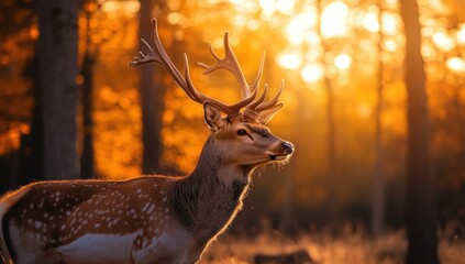 A Majestic Deer in Golden Sunlight