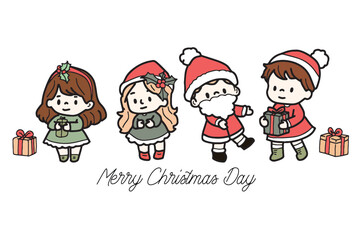 Cute  Christmas Cute hand-drawn Elements Illustration cards