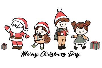 Cute  Christmas Cute hand-drawn Elements Illustration cards